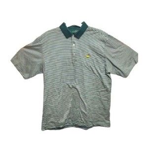 Green Striped Masters Polo - Size Extra Large (XL) - Amen Corner Mens